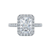 Radiant Cut Diamond Halo Engagement Ring